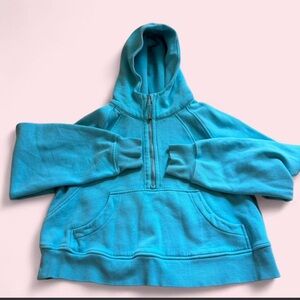 Aqua Blue Half-Zip Hoodie